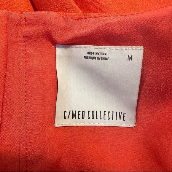 C/MEO COLLECTIVE Paneled Layered Asymmetric Dress Salmon Coral Dress Mini - Picture 7 of 9